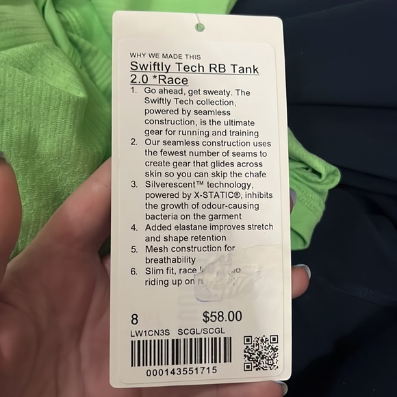 NWT lululemon swiftly tech RB tank 2.0* race size 4,6,8 scream green light - Picture 4 of 5